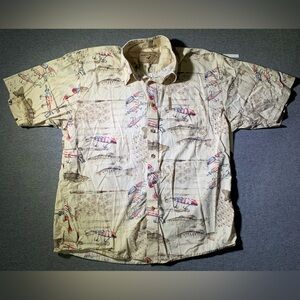 Fishing Shirt Large Mens North River Outfitters Button Shirt Short Sleeve